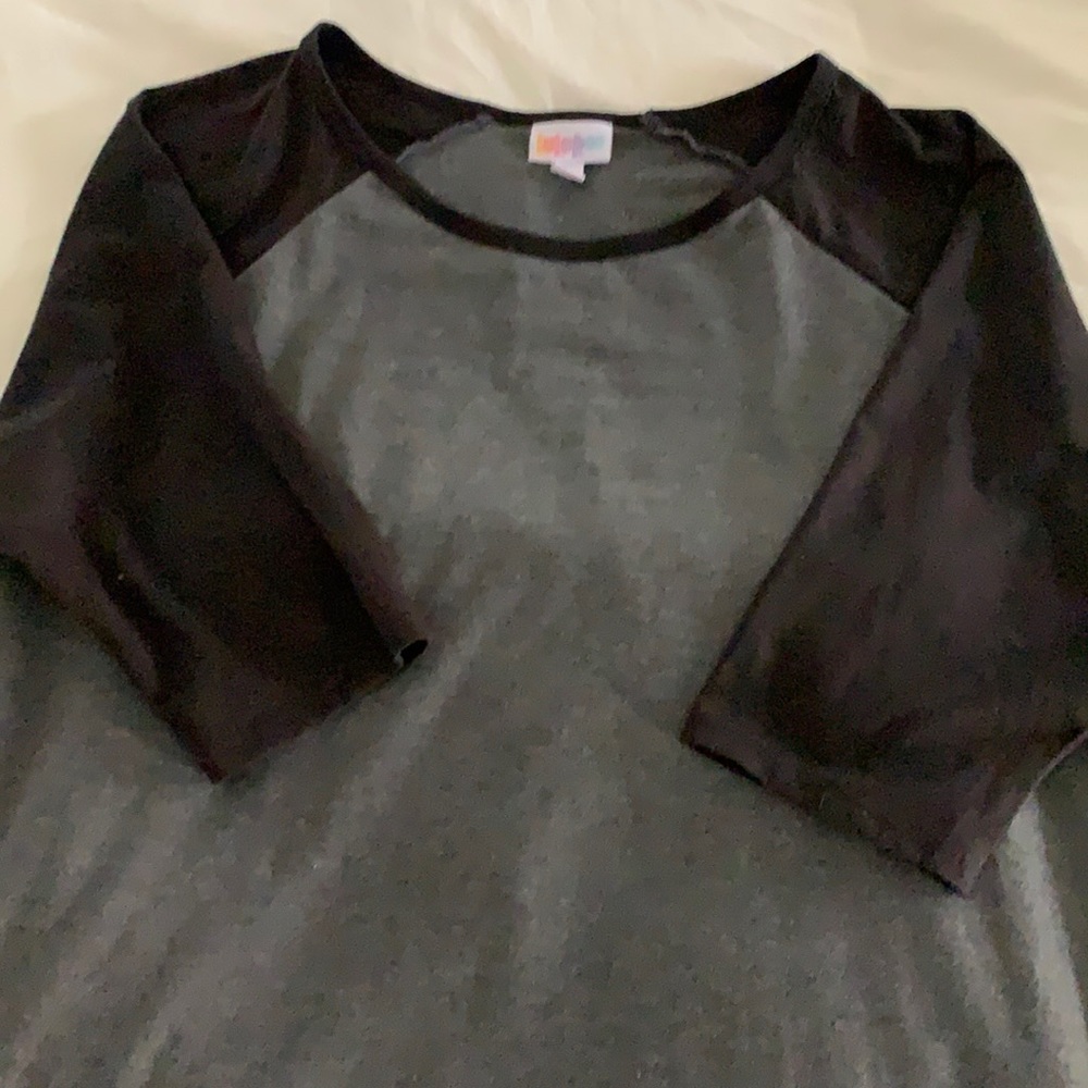 M lularoe irma gray with black sleeves